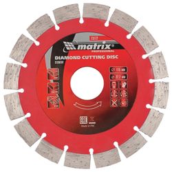 MATRIX / Professional segmented diamond cutting disc, 115x22.2 mm, thickness 1.8 mm, dry cutting