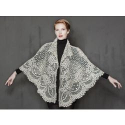 Снежинка / Snowflake / Women's lace drape with a pattern of large carved branches