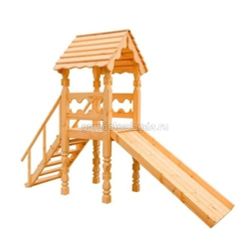 Городок35 / Children's wooden slide for outdoor playground