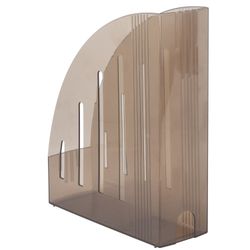 Tray vertical paper BRAUBERG Energy (261х85х300 mm), ergonomic shape, tinted brown