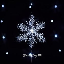 Kaemingk / LED curtain Air Snowflakes 1.2 * 1.35 m, 70 cold white micro LED lamps, silver wire, IP20