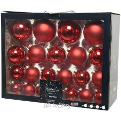 Kaemingk / Bộ bóng thủy tinh Magnifique: Đỏ, 6-10 cm, 44 chiếc