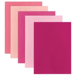Colored felt for creativity, A4, TREASURE ISLAND, 5 sheets, 5 colors, 2 mm thick, shades of pink