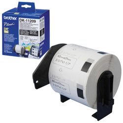 BROTHER DK11209 label printer cartridge, 62 mm x 29 m, black font, white background, 800 labels per roll