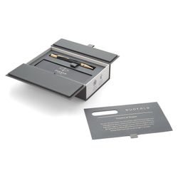 Ballpoint pen PARKER "Duofold Classic Black GT" case, black-plated details, black
