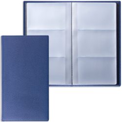 BRAUBERG / Three-row business card holder "Favorite", for 144 business cards, under textured leather, dark blue