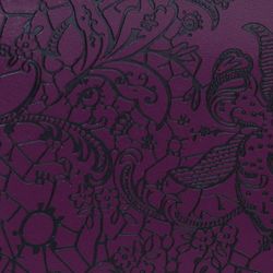 BEFLER / Card holder "Guipure" for 40 cards, genuine leather, embossing, purple