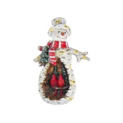 Kurts Adler / Christmas tree toy "Snowman and cardinals", 11.5 cm
