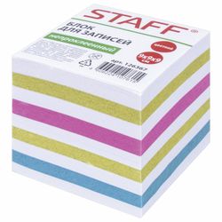 STAFF / Non-glued note block, cube 9x9x9 cm, color, alternating with white