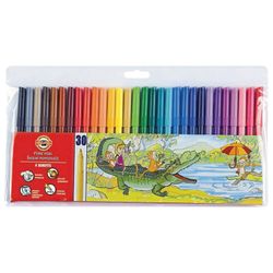 Pens KOH-I-NOOR, 30 colors, washable, triangular, plastic packaging, Euro slot