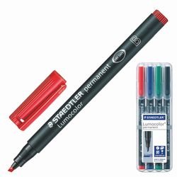 Permanentmarker (unlöschbar) STAEDTLER im 4er SET, SORTIERT, "Lumocolor", abgeschrägt, 1-2,5 mm