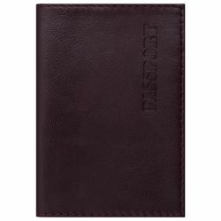 Passport cover genuine leather "Virginia", "PASSPORT", Burgundy, BRAUBERG