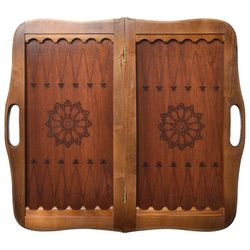 GamesDealer / Pelle da backgammon "Silver" media con manico (Russia, legno, 50x25x5 cm)