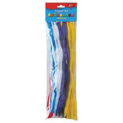 Fio de chenille para criatividade "Fluffy", penas cacheadas monofônicas, 40 peças, 30 cm, sortidas