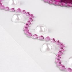 Self-adhesive rhinestones "Purple heart", 8-22 mm, 18 rhinestone + ribbon 2, on a substrate, TREASURE ISLAND