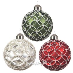 Kaemingk / Conjunto de bolas de vidro Flower Symphony 8 cm, 12 unidades