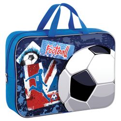 Папка на молнии с ручками BRAUBERG, А4, 1 отделение, ткань, ширина 80 мм, "Football"