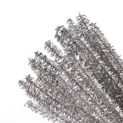 Dây chenille cho sự sáng tạo "Shiny", bạc, 30 chiếc, 0,6x30 cm, ISLAND OF TREASURES