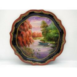 Сувениры из Н.Тагила / Quà lưu niệm từ N. Tagil / Khay "Tranh chủ đề. Phong cảnh số 17", 19 cm