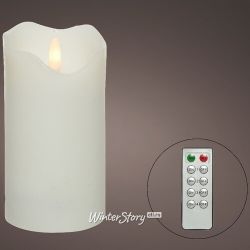 Kaemingk / Set of LED candles with imitation of flame La Blanc 13 cm, 4 pcs with remote control, battery operated