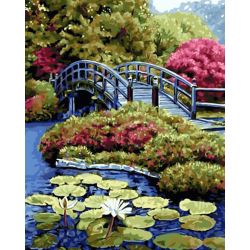 Опт-картина / Numaralara göre boyama 40x50 Parkta Köprü