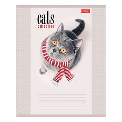 HATBER / Notebook 12 sh., Cage, cardboard cover, "Cat therapy" / 20 pcs.
