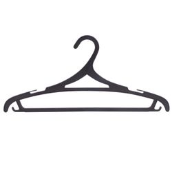Shoulder hangers, size 46-48, SET 3 pieces, plastic, flat, crossbar, hooks, black, LOVE