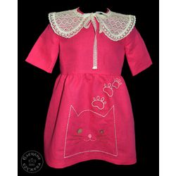 Елецкие кружева / Yelets lace / Children's linen dress "Cat"