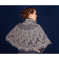 Снежинка / Snowflake / Women's lace drape with a pattern of branches