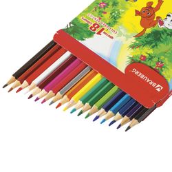 Lápices de colores BRAUBERG "Mis adorables perros", 18 colores, afilados, caja de cartón