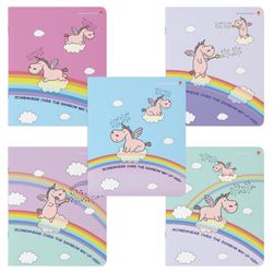 Альт / Notebook A5 48 l. bracket, cage, foil, hot stamping, hybrid varnish, "MAGIC UNICORNS" / 10 pcs.