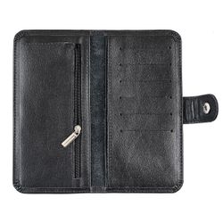 Clutch button mini with finished edges "stickers hearts" black