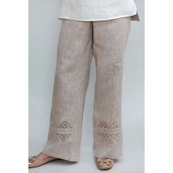 Шуйская строчевышивальная фабрика / Pants for women, linen
