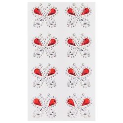 Rhinestones self-adhesive "Butterfly", 25 mm, 8 pieces, on a substrate, TREASURE ISLAND