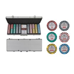 GamesDealer / 500 Chips Black Crown Poker-Set