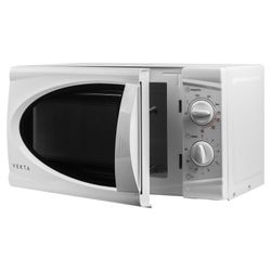 VEKTA MG720ABW microwave, 20 litres, 700 watt power, mechanical control, timer, grill, white