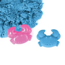 Arena de modelado cinética UNLANDIA, azul, 500 g, 2 moldes, cubo