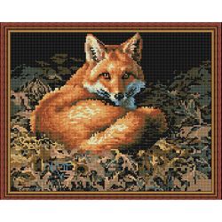Опт-картина / Mosaico de diamantes 40x50, pedrería redonda Fox