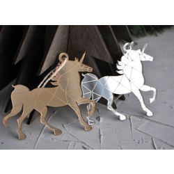 Ленивые Бобры / Lazy Beavers / Christmas tree toy mirrored "Unicorn"