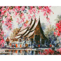 Опт-картина / 钻石马赛克，40x50，方形水钻泰国寺庙