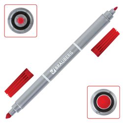 The markers are double-sided BRAUBERG 6 colors, writing nodes 2 and 5 mm, ventilated cap, carton packaging