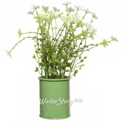 Kaemingk / Artificial flower in a planter Verbena 22 cm, white