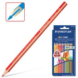 Pencils coloured STAEDTLER (Germany) "Noris club",12 colors, triangular, sharpened, Euro slot