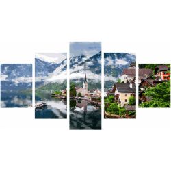 Опт-картина / Polyptych Village in the mountains