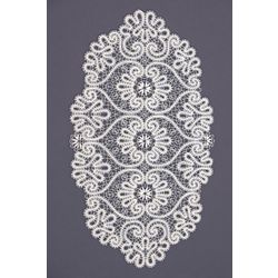 Снежинка / Snowflake / Lace oval doily with floral pattern
