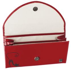 Purse women's BEFLER "Elegant cat", 190х100 mm, genuine leather, magnetic closure, embossed, red