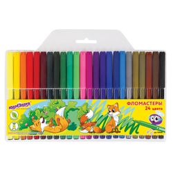 INLANDIA markers 24 colors, "DRAWING LESSONS", ventilated cap, PVC