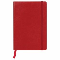 BRAUBERG  / "Metropolis Ultra" leather-look notebook, 80 sheets A5 (148x218 mm), elastic band, red