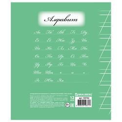 BRAUBERG / Тетрадь 12 л. ЭКО "5-КА", косая линия, обложка плотная мелованная бумага, ЗЕЛЕНАЯ / 20 шт.
