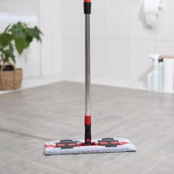 Доляна / Shaft / Mop flat, telescopic steel handle 82-127 cm, 2 microfiber nozzles 37 × 12 cm